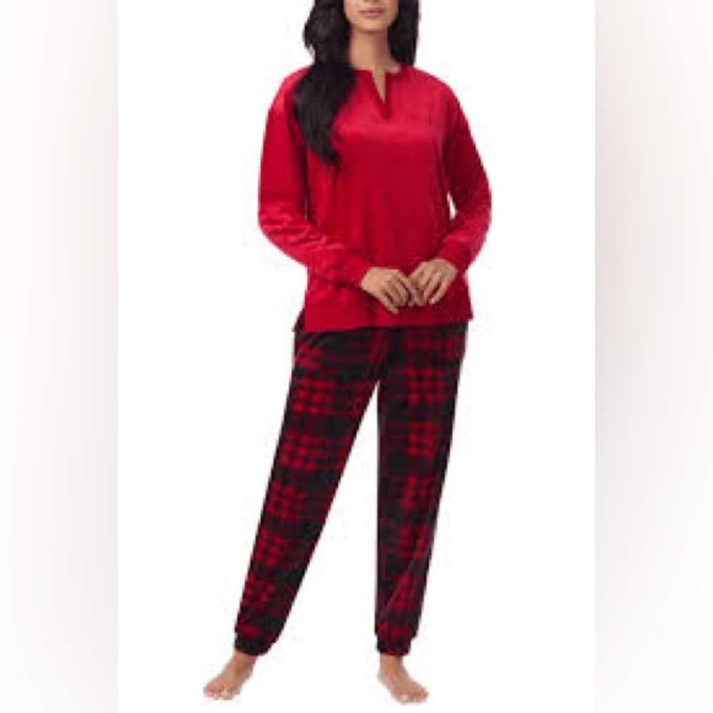 Nautica Women's 2-piece Pajama Set Red  Plaid  Size M